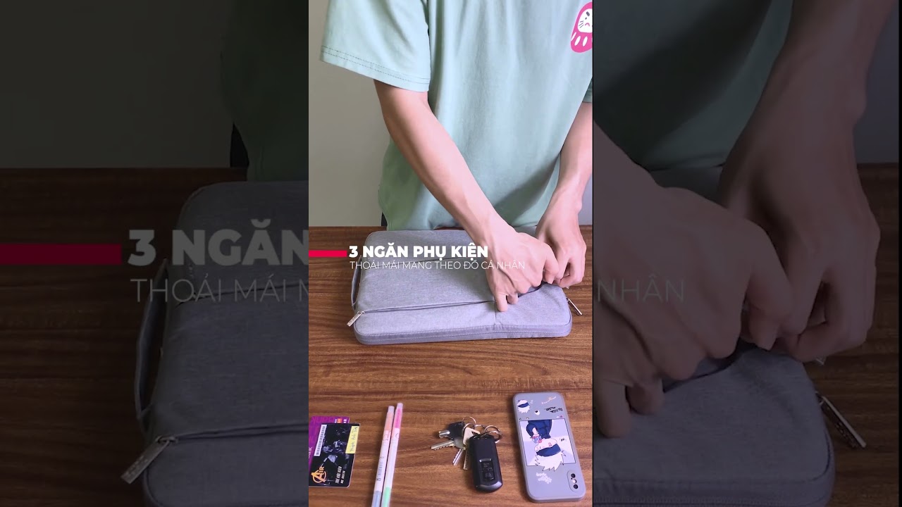 Túi chống sốc laptop có 3 ngăn ngoài GB-CS07