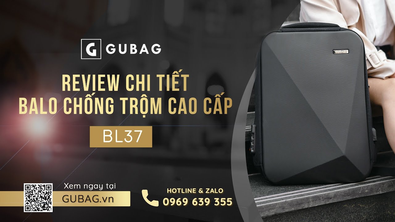 Review Balo chống trộm cao cấp đựng laptop và quần áo GB-BL37