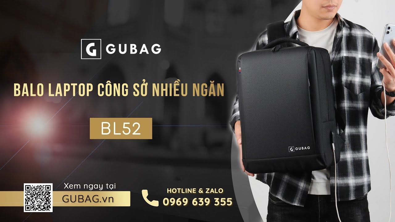 Balo laptop nhiều ngăn công sở GB-BL52