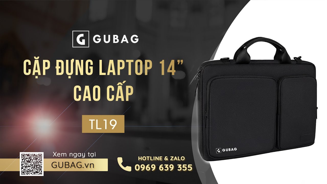 Cặp đựng laptop 14 inch cao cấp GB-TL19 chính hãng Gu Bag