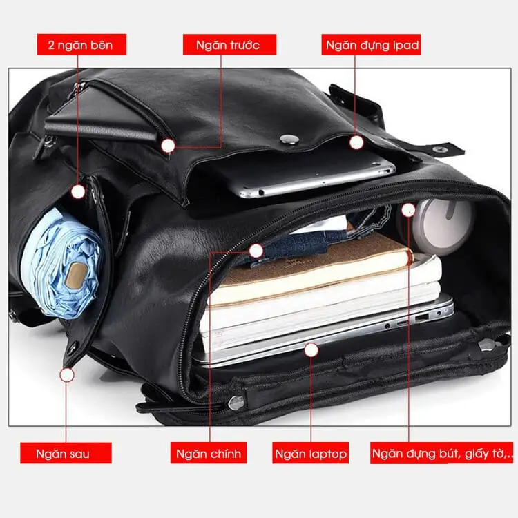 Balo da đựng laptop cao cấp GB-BL13 15 Balo Da Dung Laptop Gb Bl13 9