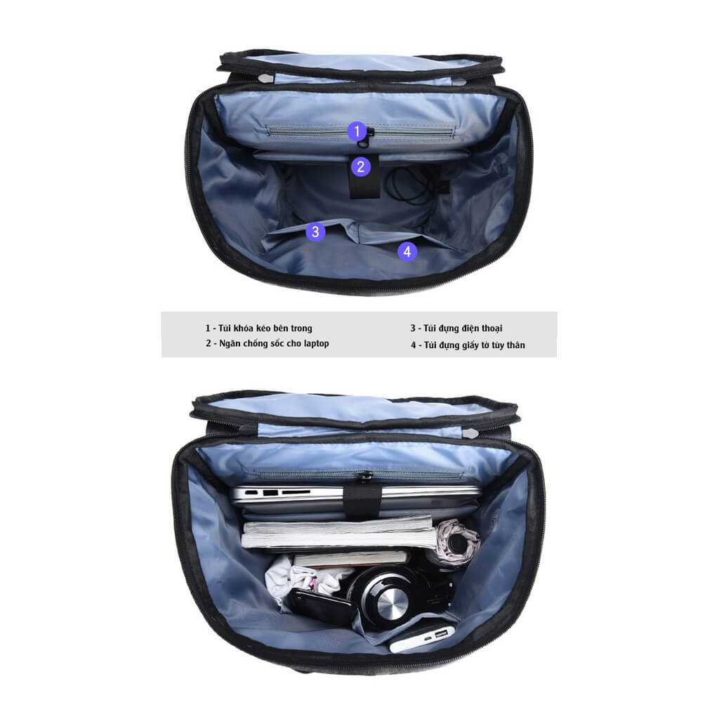 Balo da đựng laptop cao cấp GB-BL13 20 Balo nam thời trang đi chơi, đi học GB-BL13 6