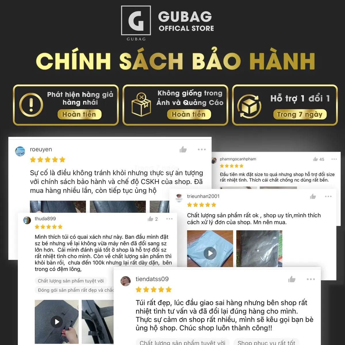 Chính sách bảo hành Gu Bag