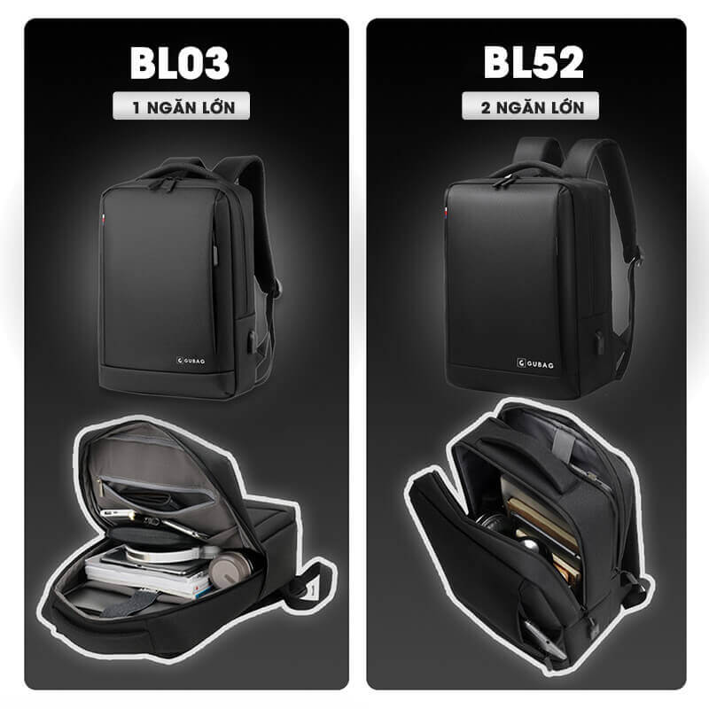 Top 08 kiểu balo công sở thời trang dành cho dân văn phòng 13 Balo laptop công sở GB-BL03 và GB-BL52