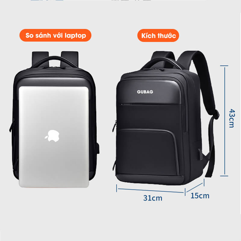 Balo Gu bag nam hàng hiệu công sở GB-BL75 18 Balo nam hàng hiệu công sở GB-BL75