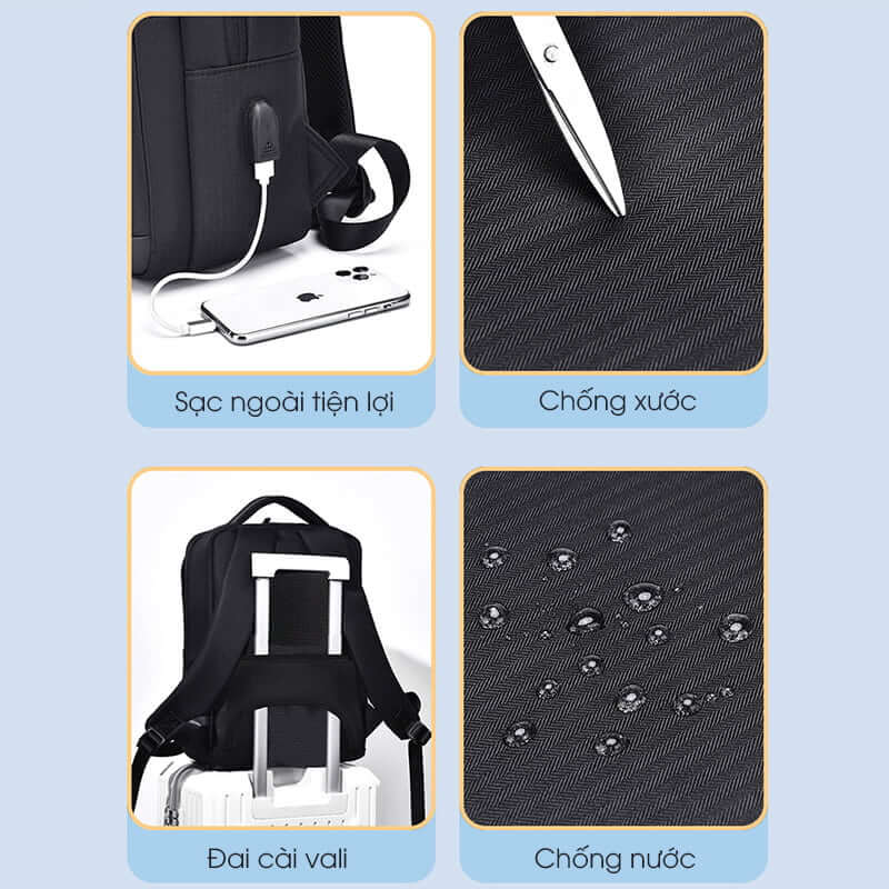 Balo Gu bag nam hàng hiệu công sở GB-BL75 19 Balo nam hàng hiệu công sở GB-BL75