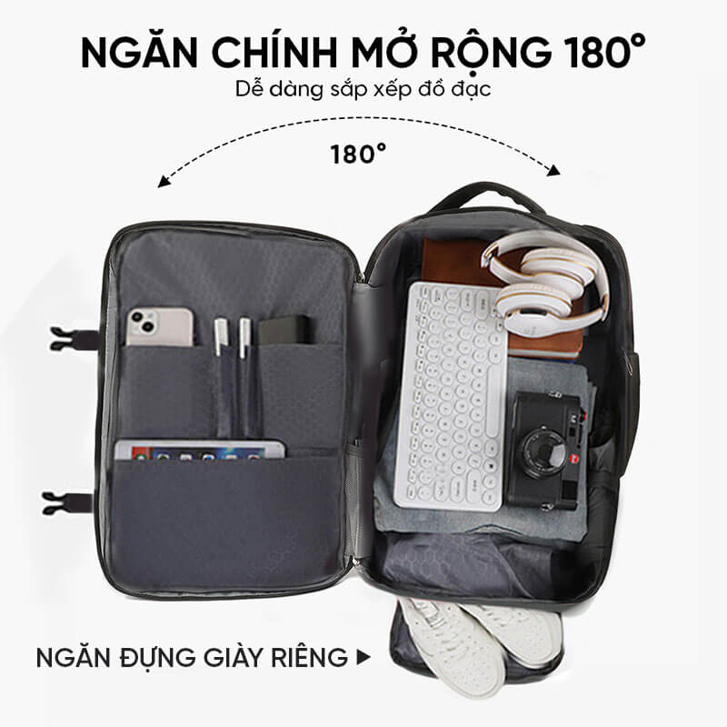 Balo du lịch đa năng nam nữ GB-BL81 24 Balo Du Lich Da Nang Nam Nu Gb Bl81 Mau Den 6
