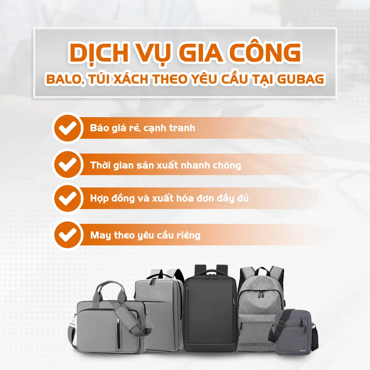 Dịch vụ gia công sản xuất balo, túi xách laptop theo yêu cầu: Theo yêu cầu, số lượng lớn, giá tốt 3 Nhan Gia Cong Balo Tui Xach Theo Yeu Cau So Luong Lon Gia Si 4