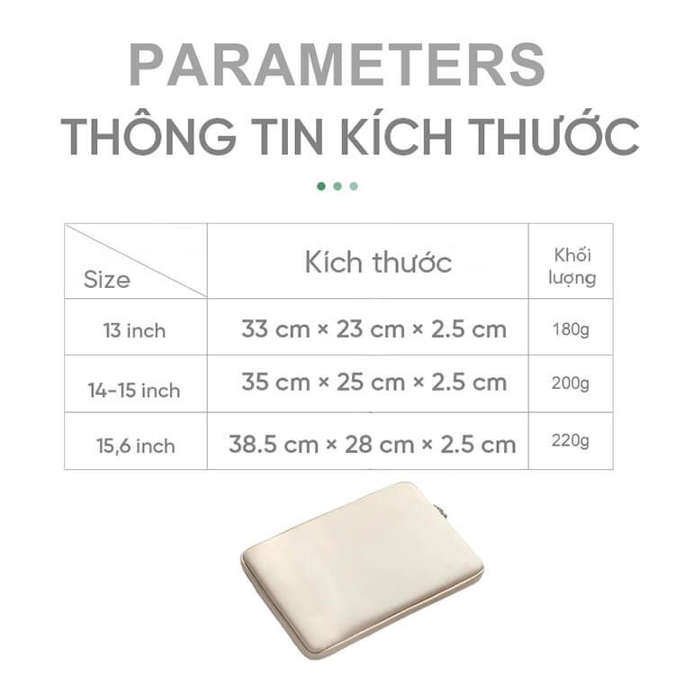 Túi chống sốc laptop 16 inch da PU GB-CS27 35 Tui Chong Soc Laptop 16 Inch 2 Ngan Gb Cs27 Kt