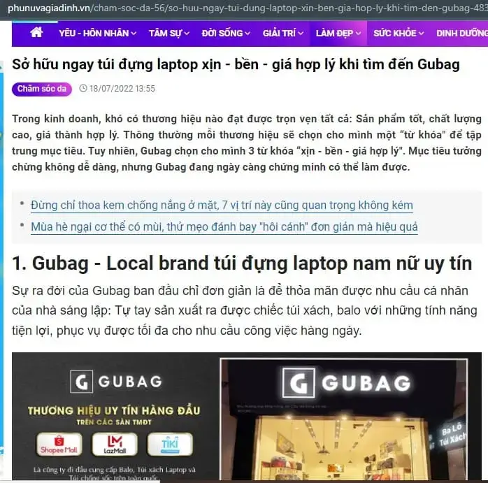 Truyền thông báo chí nói gì về Gubag? 6 Phu Nu Va Gia Dinh Gu Bag